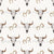Watercolor Cow Skulls & Floral Horseshoes on Cream Linen – Neutral Western Fabric - Desert Cowgirl Image