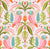 This vibrant pattern features colorful tropical parrots in shades of pink and green, surrounded by lush monstera leaves. The lively colors and intricate details create an exotic and whimsical design, perfect for nature-inspired themes and summer vibes. Image