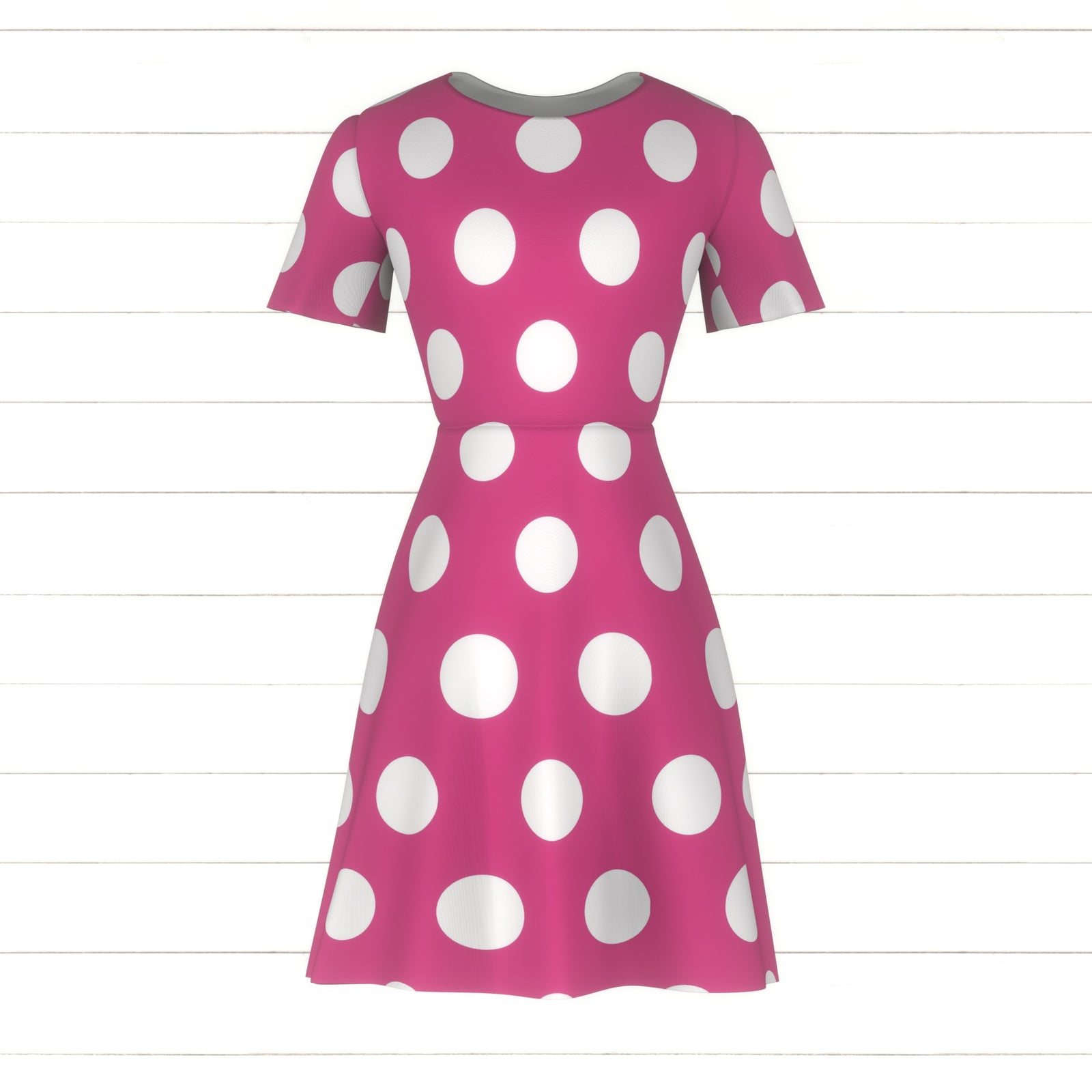 Pink and White Minnie Inspired Dot Fabric, Raspberry Creek Fabrics