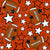 Team Spirit Footballs and Stars in Chicago Bears Colors Burnt Orange Navy and White Image
