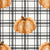 Farm Meadow Watercolor Pumpkin on Farmhouse Plaid Image