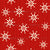 Cream Snowflakes on Red Ground w Faux Corduroy Texture Image