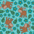Moose and Turquoise Daisy Flowers on Blue Image