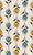 American Folksy Floral Bright Yellow & Aqua Ditsy flowers alternating Stripes on Cream. Image