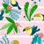 Toucan jungle white stripes on pink Image