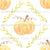 Autumnal Pumpkins - watercolour pumpkins with leaves in geometric diamonds (part of the autumn blooms collection) Image