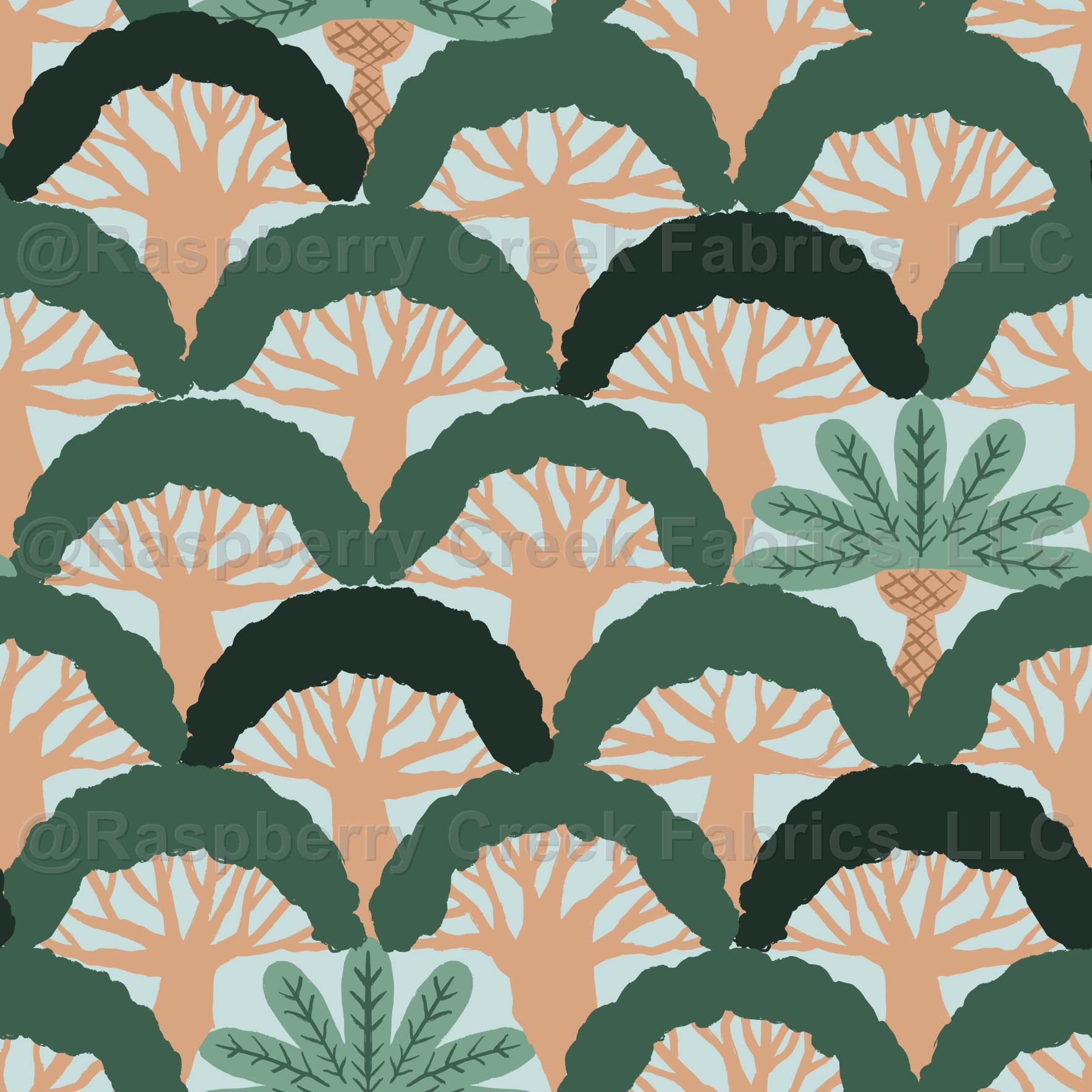 Cool Rainforest Canopy Scallop Palm Trees and Banyan Trees No Animals watermarked