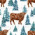 Highland Cow Christmas Trees Image