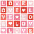 Valentine love letters color blocks - red pink white Image