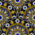 Navy and Gold Eyes on the Prize Dot Mandala Scale Pattern Image