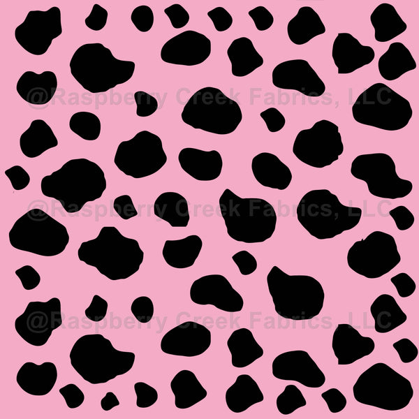 Cow Print, Cow Pattern, Cow Spots, Pink Cow - Raspberry Creek Fabrics