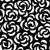 White Brush Stroke Rosette Flowers on Black Image