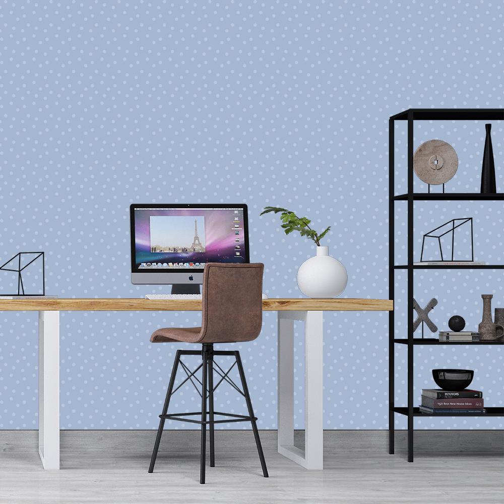 Modern Polka Dots on Light Blue