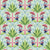 Light Blue Chinoiserie Monkey Umbrella Tropical Palms Image