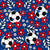 Team Spirit Soccer Balls Floral on Blue Image