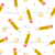 Bright Yellow and Red Pencils Shavings Stationery Triangles on White Image