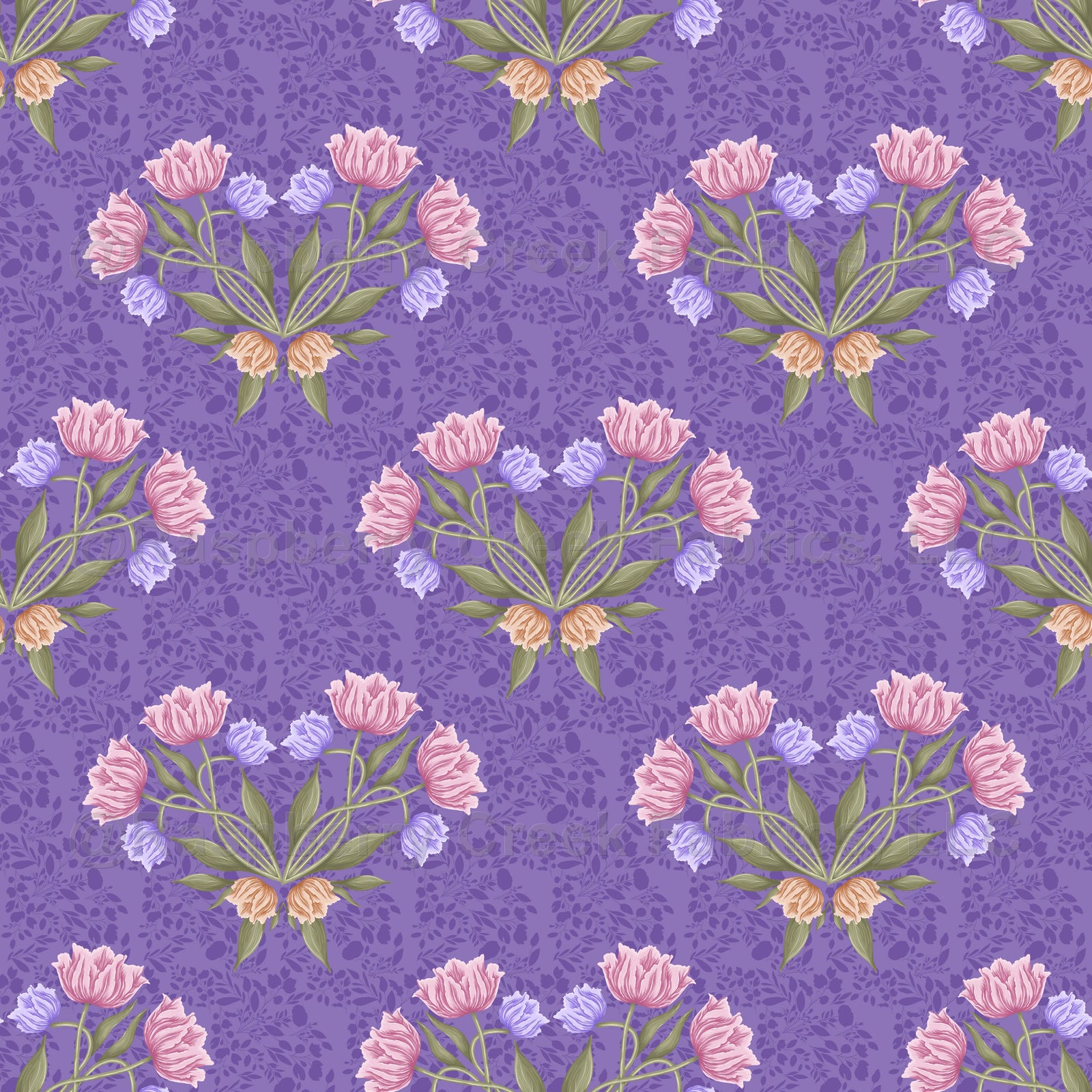 Tulip Flower Heart on Purple - Medium