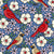 Red Cardinal Birds Floral in Blue Image
