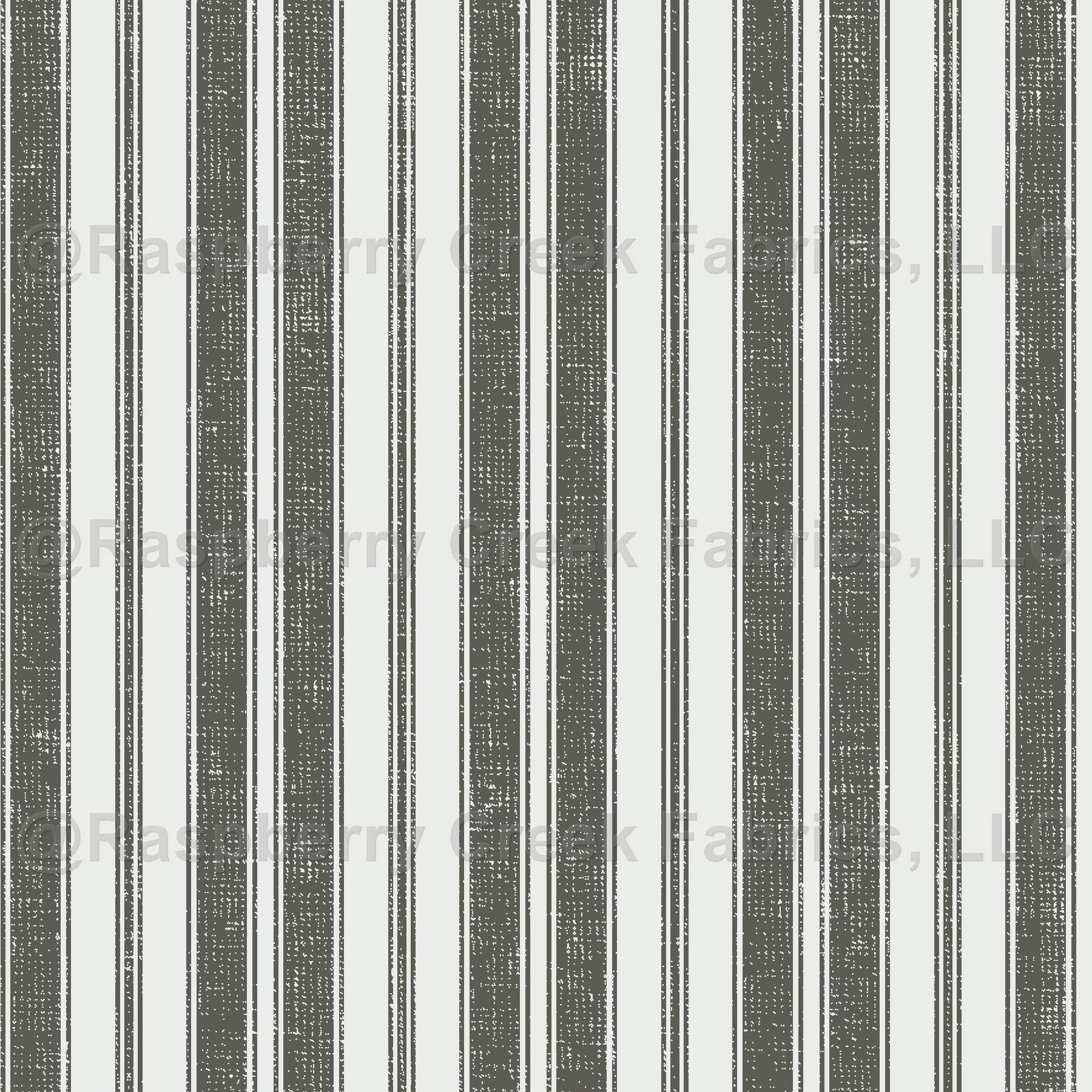 Ticking Tweed Twill Woollen Striped Texture in Charcoal and Ivory