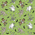 Halloween Monster Mash Dancing Mummies Ghosts Skeletons Frankenstein on Green Image