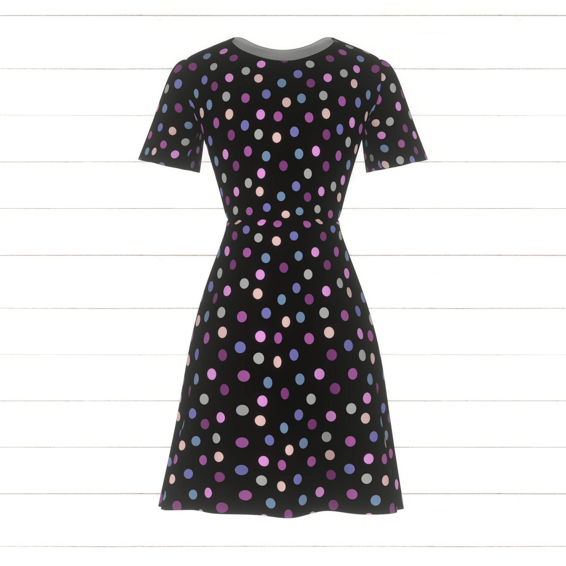 purple dress with black polka dots Annie Retro Polka Dot Dress in Purple/Black