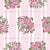Rose bouquets, Pink floral wallpaper, Pink stripes, Vintage Flower wallpaper design, Light pink, Green, Home decor, Girls Room, Powder room, Vintage Farmhouse Image