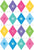 Carnival Diamonds Stars Rainbow – Bright Geometric Fairground Print Image