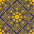 Navy and Gold Night Blooming Buttercup Dot Mandala Geo Tile Image