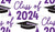 Graduation Class of 2024 in Purple and Black Image