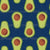 Ikat Avocados Tonal Green Navy Blue Textured Maximalist Market Produce Image