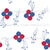 Patriotic Celebration Red White and Blue Butterflies and streaming stars with white background Image