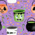 Pastel Halloween Trick or Treat Watercolor Baskets on Purple Image