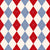 Argyle Pattern, White Red Blue, White Stitching Image