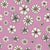 American Folksy Floral Tossed Cream flowers with Buttercup Yellow centers and charcoal on Pink background Image