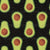 Ikat Avocados Tonal Green Noir Black Textured Maximalist Market Produce Image