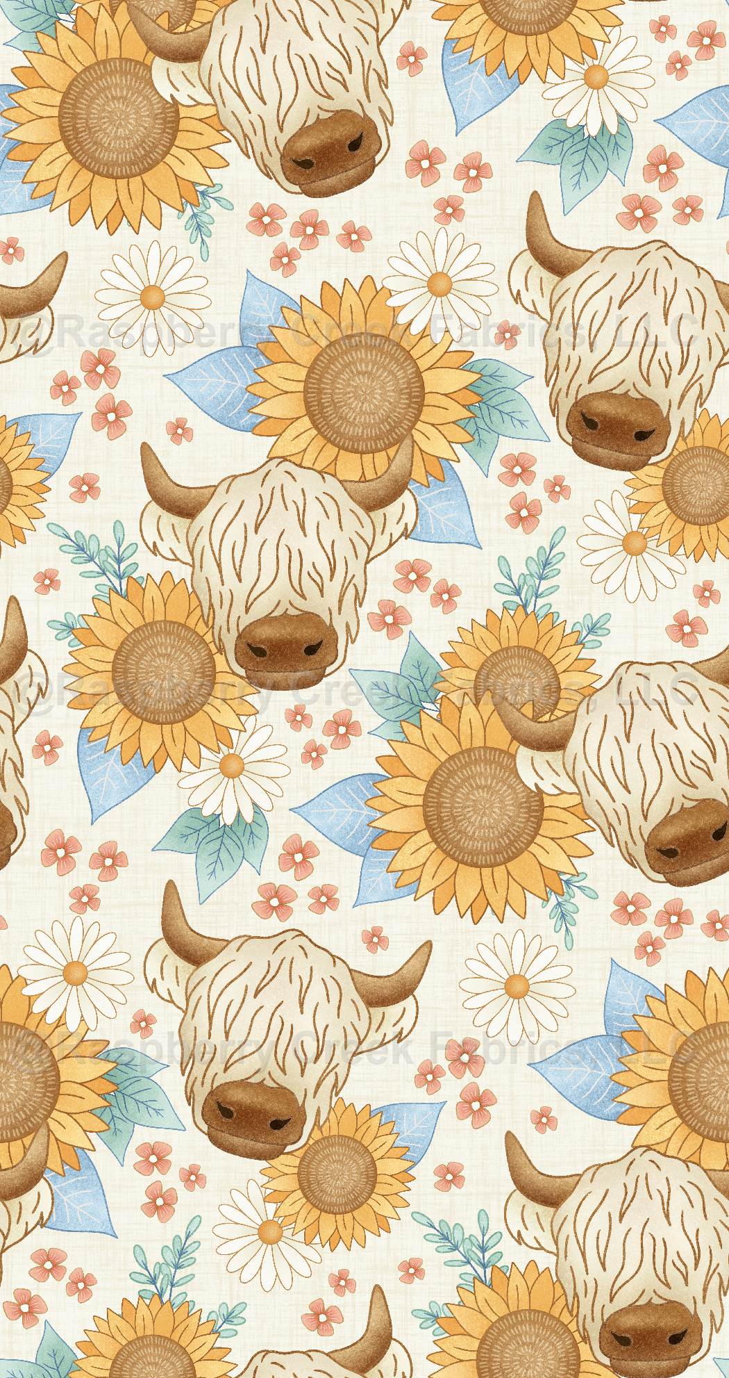 Highland Summer Sunflower Cow White