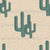 Vintage Green Cactus Southwestern Desert Motif on Earth Tones Beige Image