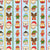 Christmas Character Gingerbread Cookie Stripes on Pastel Blue Image