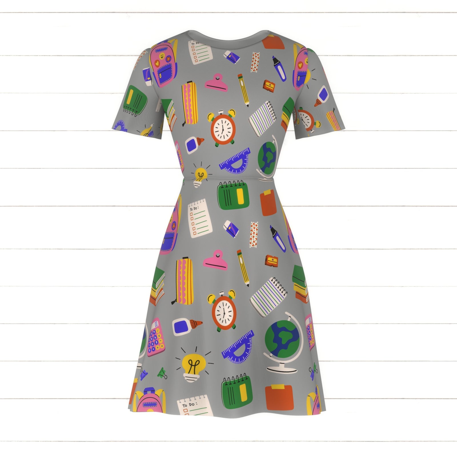 Back to School Materials on Gray