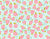 Roses Flowers Bright Coral Pink Green Seafoam Blue And White Image