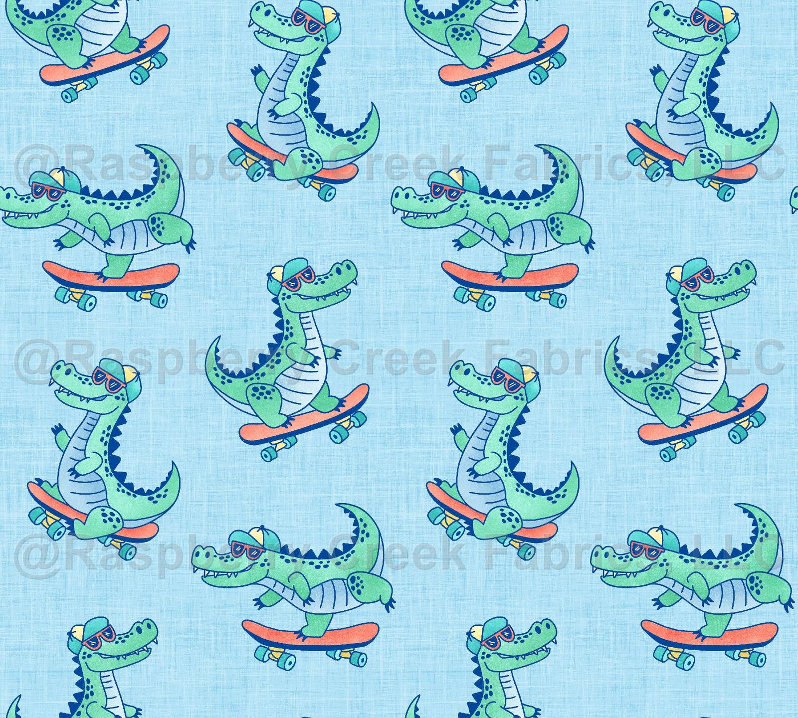 Skate Park Remix Green Gators on Blue