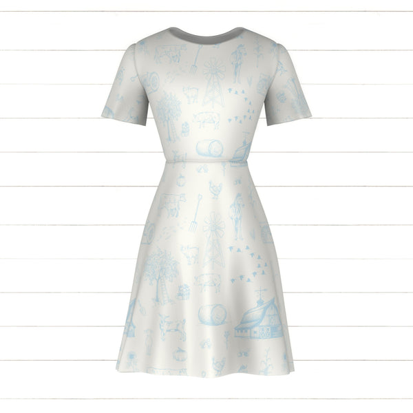 Baby Blue on Cream Farm Toile - Raspberry Creek Fabrics