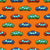 Colorful Toy Pixelated Video Game Cars on Orange Wallpaper Image