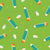 Bright Teal and Orange Pencils Shavings Stationery Triangles on Green Image