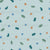 Ditsy Leaf Fauna Scattered on Teal to Coordinate with the Extinct Dodo Birds Designs Image