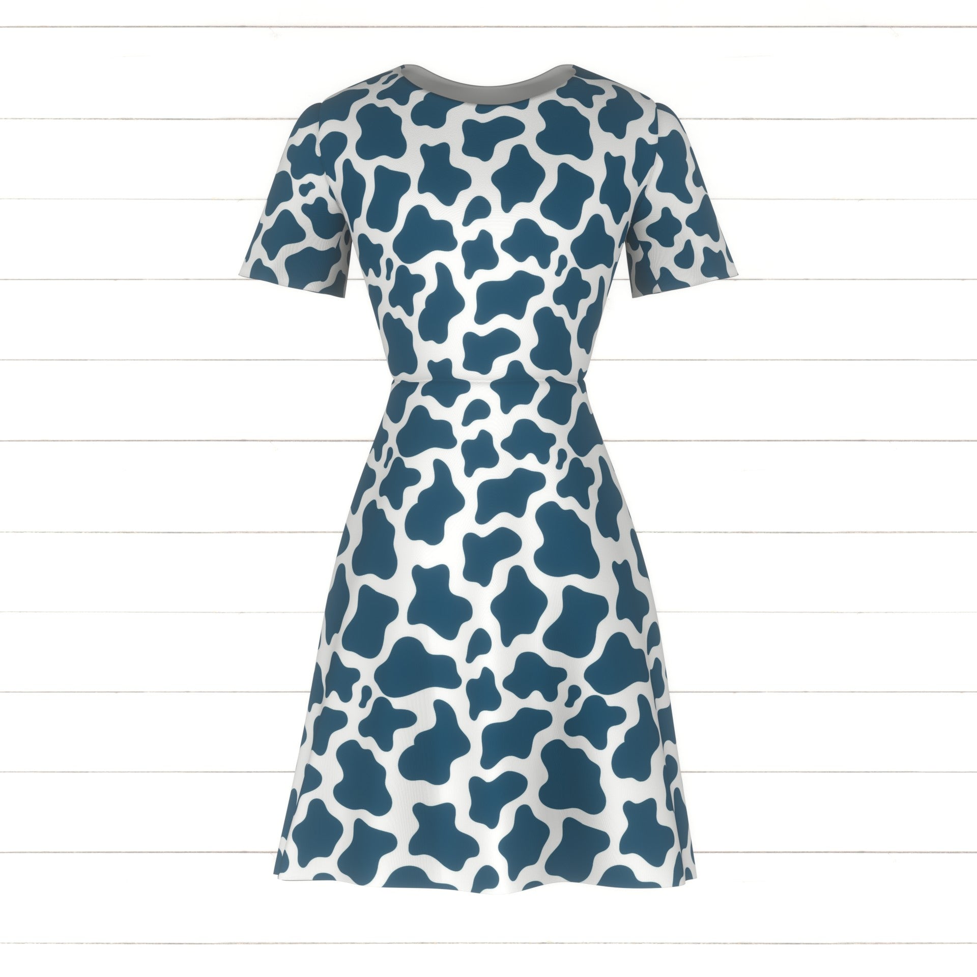 blue dress for baby girl Kids Light Blue Cow Boots Ruffle Tiered A-Line Dress – Millieloveslily.com main image 0