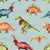 Colorful Winter Dinos on Light Blue Image