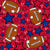 Team Spirit Footballs and Stars in Buffalo Bills Colors Royal Blue and Red Image