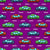 Colorful Toy Pixelated Video Game Cars With Road Lines Markings on Purple Wallpaper Image