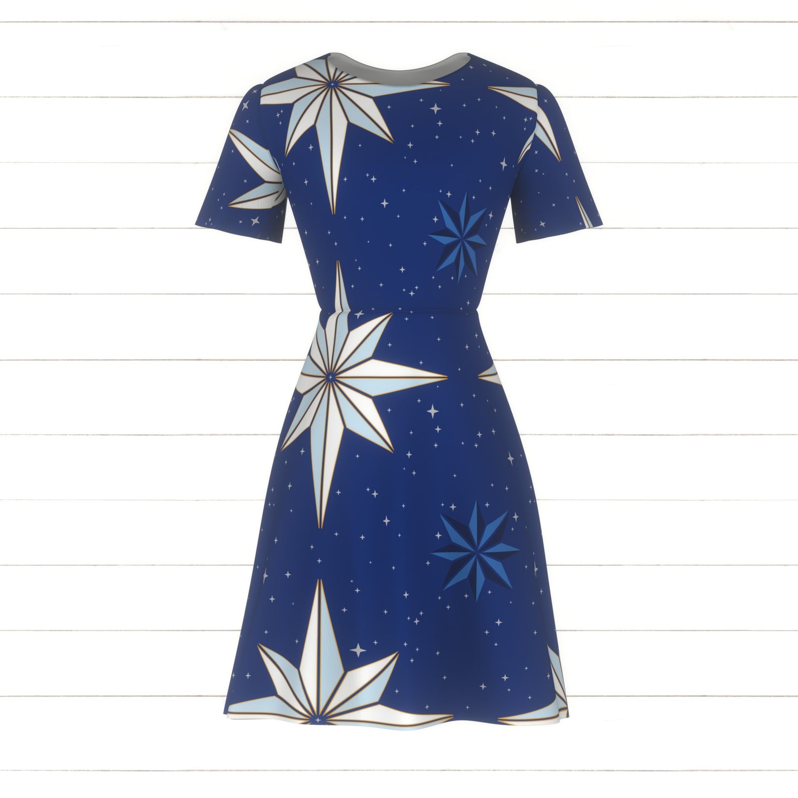 NorthStar Christmas Collection – Royal Blue with White and Light Blue North Star Design – Royal Blue, White. Light Blue, Gold Accents